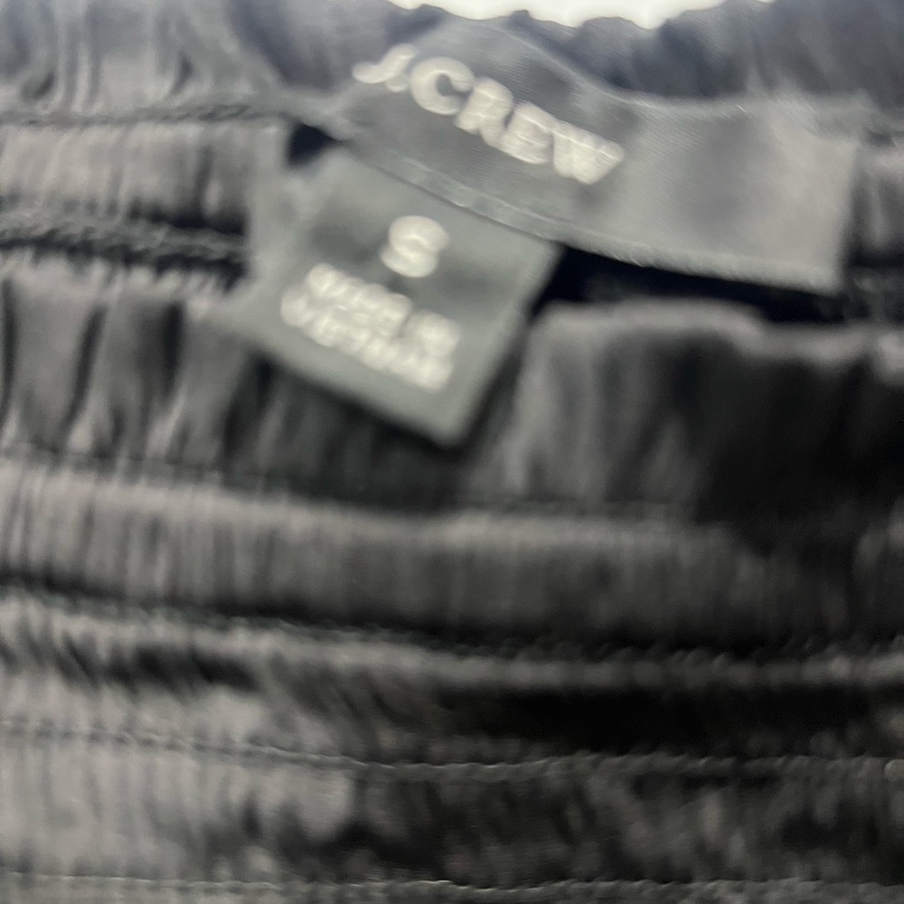 J Crew Womens Black Satin Smocked Long Sleeve Crop Blouse - Picture 3 of 9